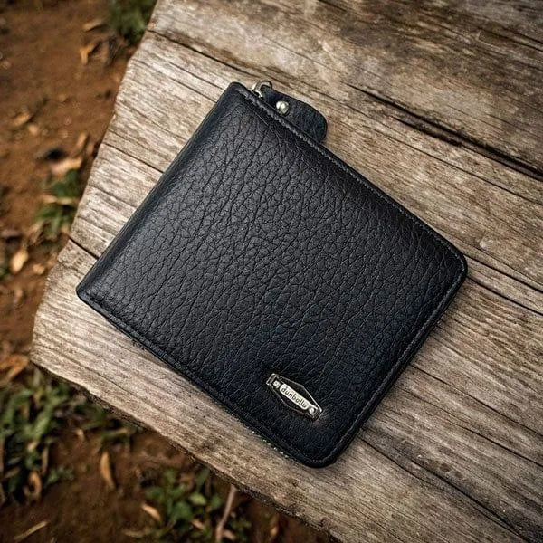 Leather Wallet With zipper Closer