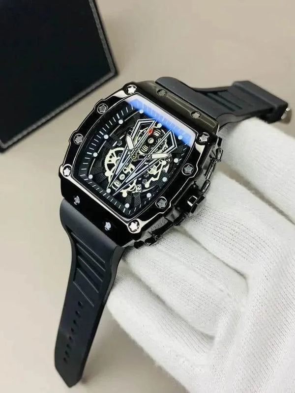 Black Skeleton Choronograph watch