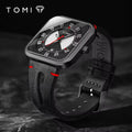 Men's Black Leather Strap Watch