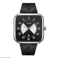 Men's Black Leather Strap Watch