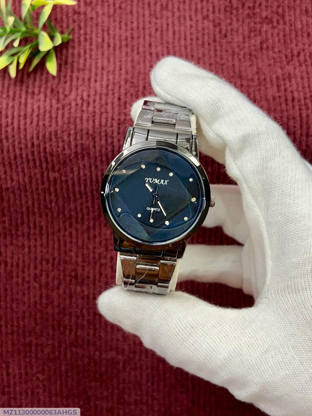 Stylish Round Dial Watch In Black/Brown