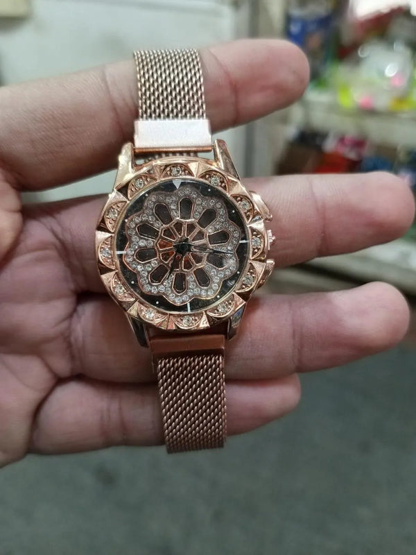 Rose Gold Floral Women's Watch