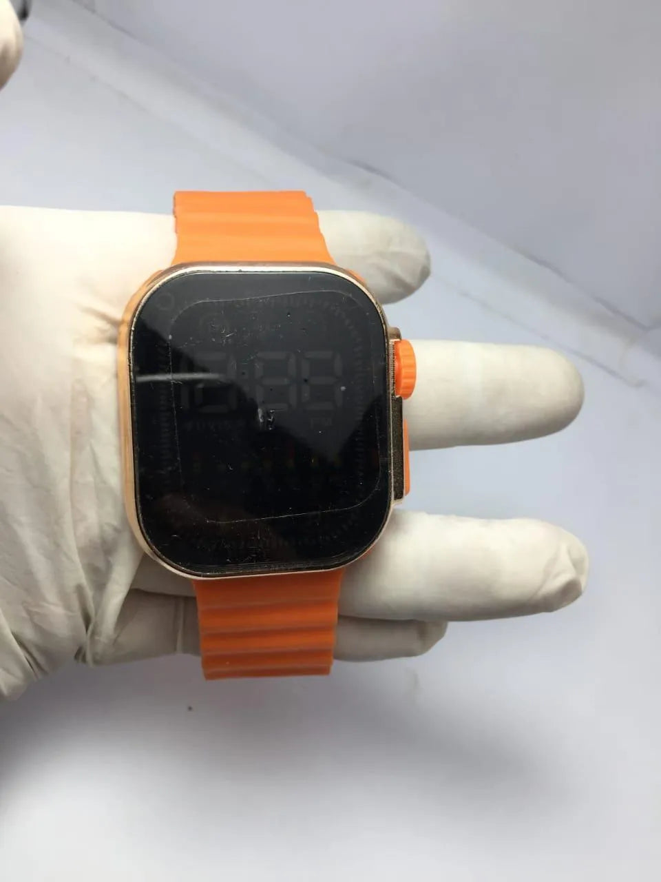 Digital Watch Black Rubber Strap