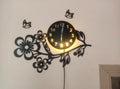 3D flower wooden wall clock