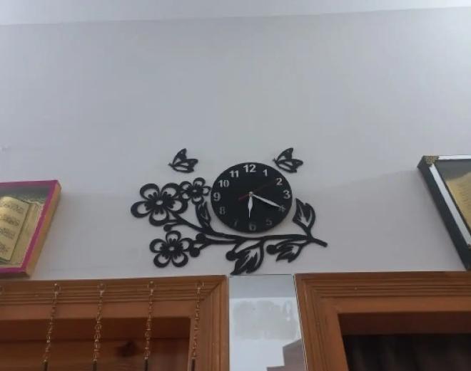 3D flower wooden wall clock