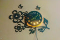 3D flower wooden wall clock