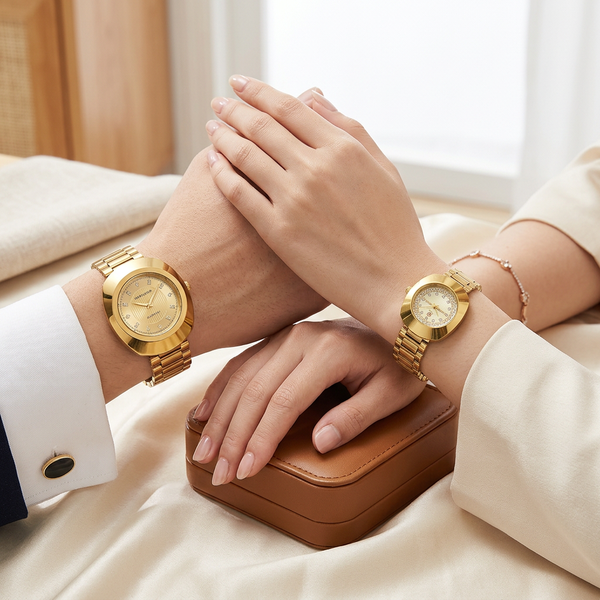 Couple Watch Gold Plated Rose Gold 2-pcs