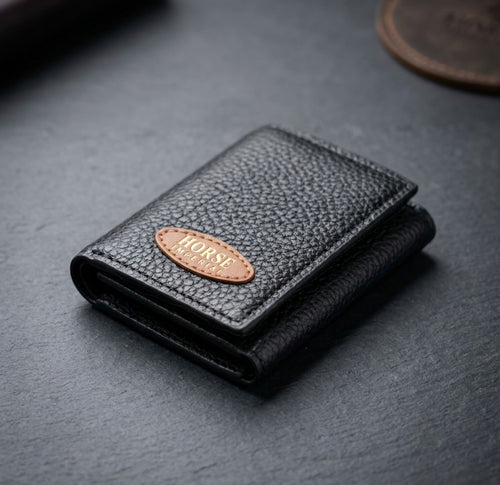 Horse Imperial Premium Tri-Fold Wallet – 10 Card Slots | Dual Cash Pockets | Zipper Pocket | Unisex Wallet